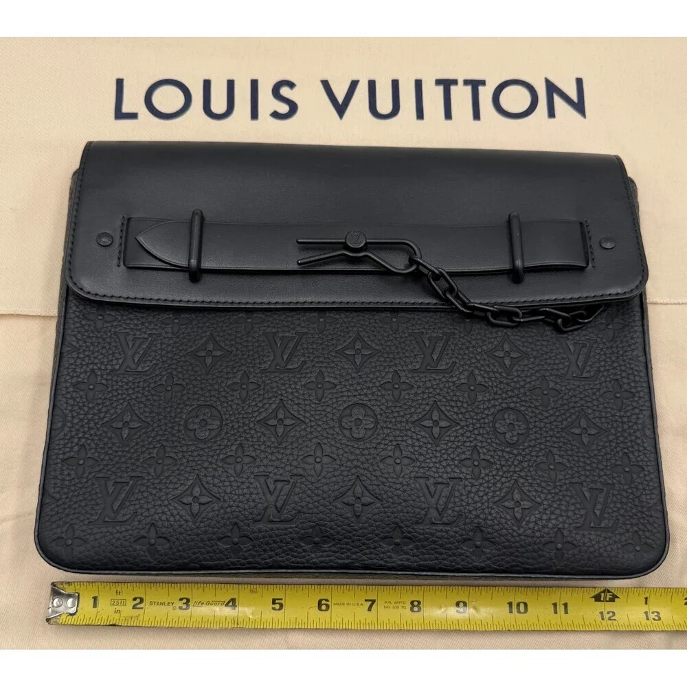 Louis Vuitton Pochette Steamer Monogram Taurillon Leather Bag Authentic - Picture 8 of 11